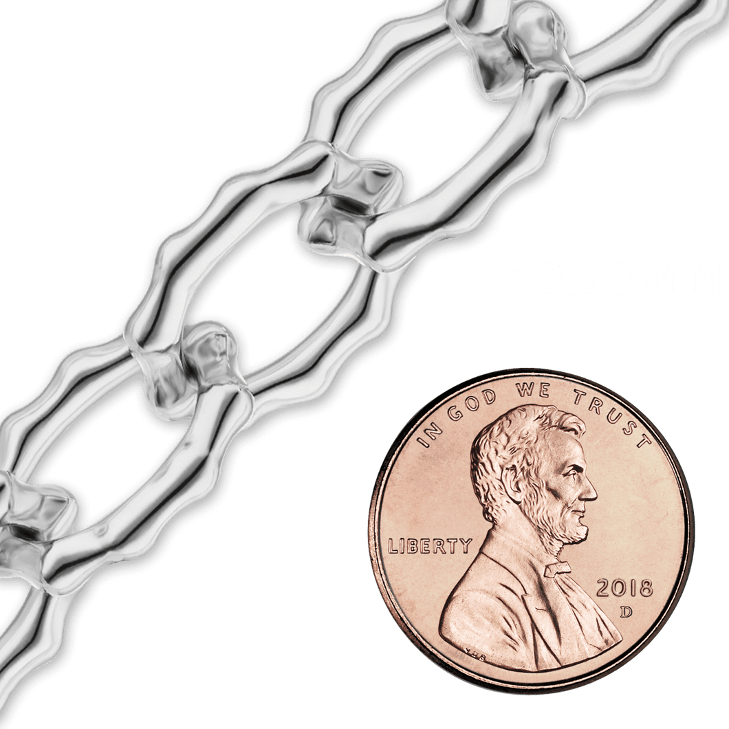 Bulk / Spooled Handmade Chain in Sterling Silver (13.30 mm)