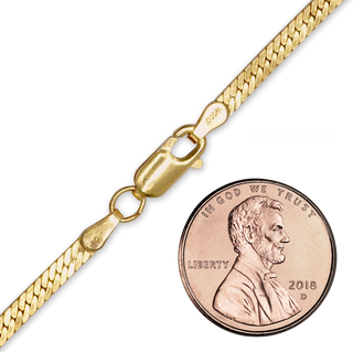 Finished Herringbone Anklet in 14K Gold-Filled
