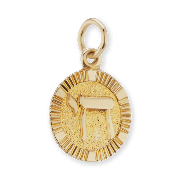 ITI NYC Chai Circle Pendant in 14K Gold