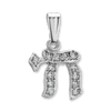 ITI NYC Chai Pendant with Cubic Zirconia in Sterling Silver