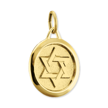 Load image into Gallery viewer, ITI NYC Star of David in Circle Pendant in 14K Gold
