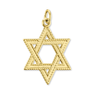 ITI NYC Star of David Pendant with Detailed Edge in 14K Gold