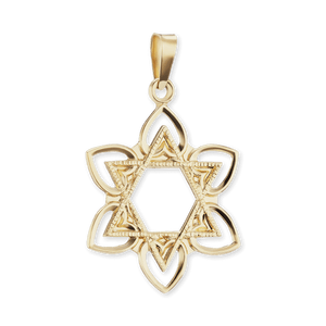 ITI NYC Star of David with Flower Pendant in 14K Gold