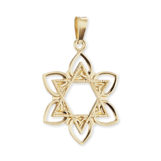 ITI NYC Star of David with Flower Pendant in 14K Gold