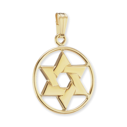 ITI NYC Star of David in Circle Pendant in 14K Gold