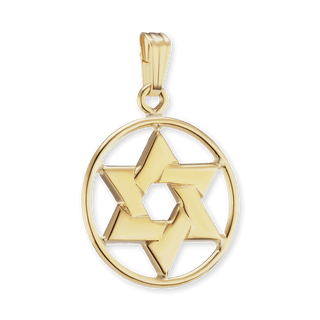 ITI NYC Star of David in Circle Pendant in 14K Gold