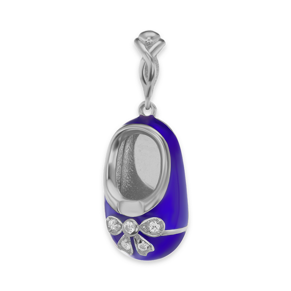 Baby Shoe with CZ's Charm (27 x 11mm)
