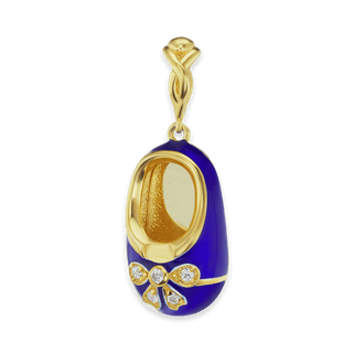 Baby Shoe with CZ's Charm (27 x 11mm)