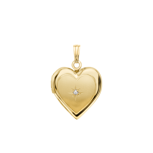 ITI NYC Heart Locket with Diamonds in 14K Gold with Optional Engraving (13 mm - 15 mm)