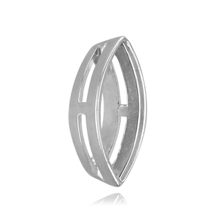 ITI NYC Marquise Shape Tapered Bezels With Airline in Sterling Silver (3.00 x 1.33 mm - 11.75 x 6.50 mm)