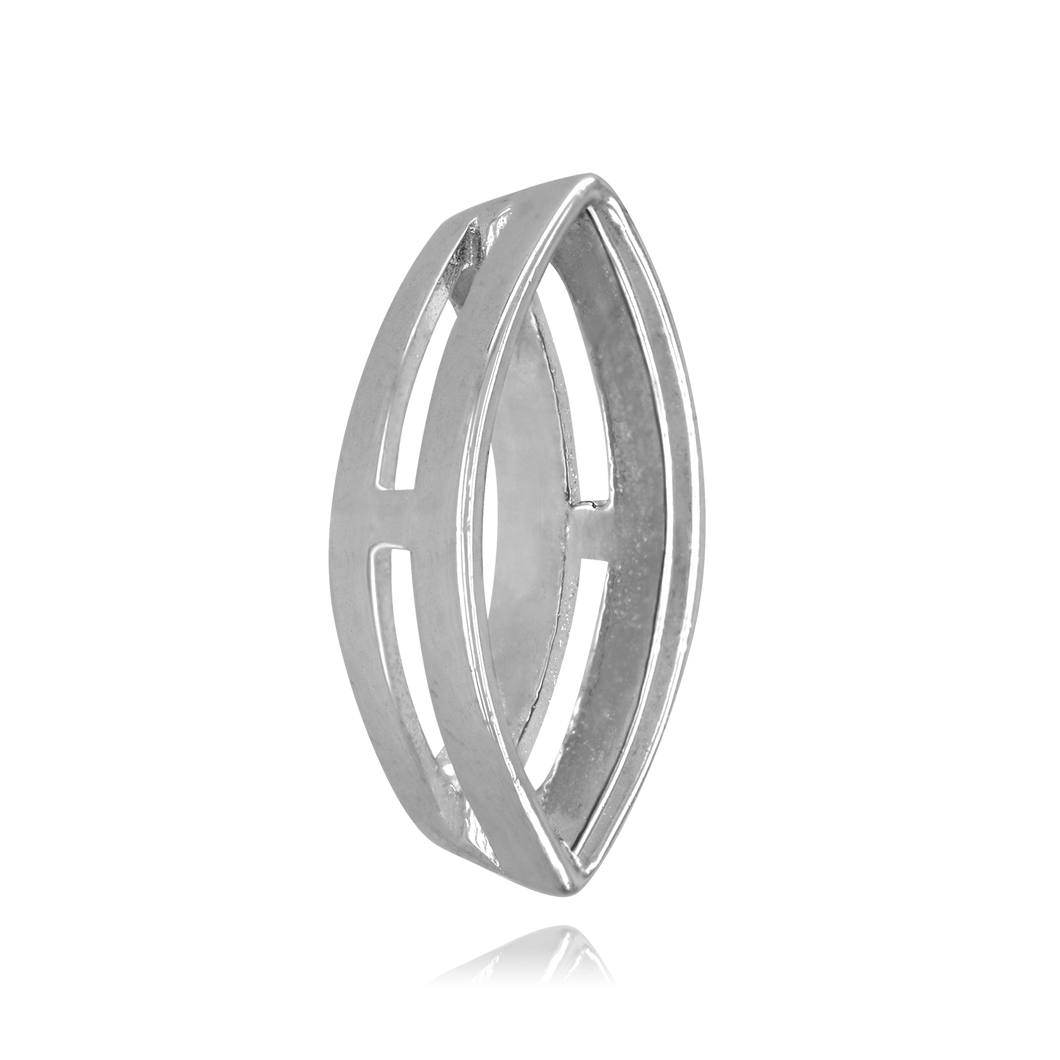 ITI NYC Marquise Shape Tapered Bezels With Airline in Sterling Silver (2.25 x 1.00 mm - 11.75 x 6.50 mm)