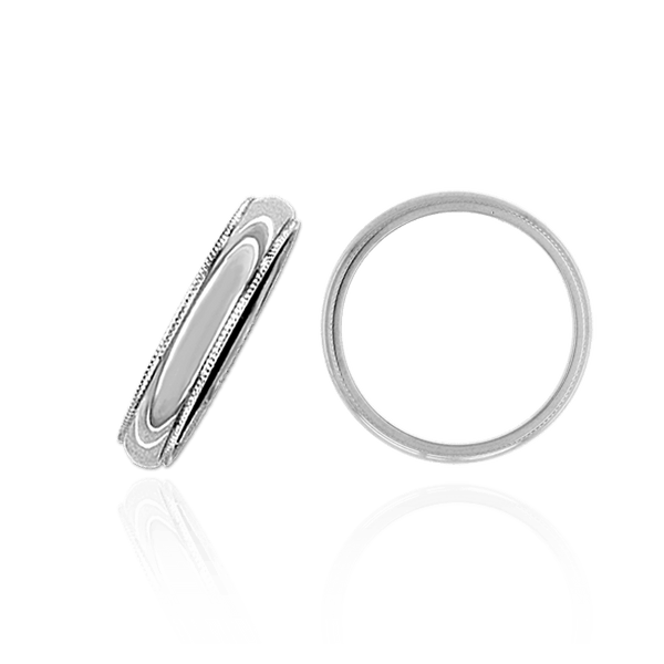 ITI NYC Sterling Silver Milgrain Wedding Bands (2.0 mm - 8.0 mm)