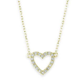 Open Heart Necklace in Sterling Silver (13 x 10 mm)