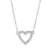 Open Heart Necklace in Sterling Silver (13 x 10 mm)