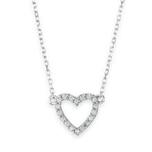 Load image into Gallery viewer, Open Heart Necklace in Sterling Silver (13 x 10 mm)
