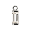 Diamond or Gemstone Baguette Bezel Drop Charm in 14K White Gold