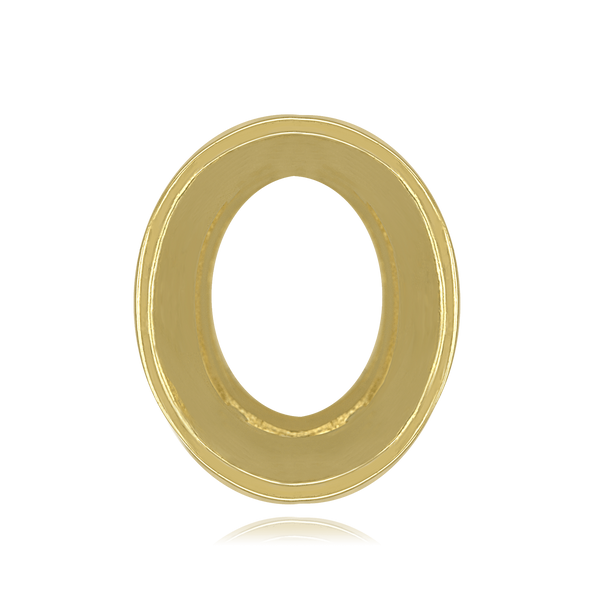 ITI NYC Oval Tapered Bezels With Airline in 14K Gold (4.50 x 3.00 mm - 14.00 x 11.50 mm)