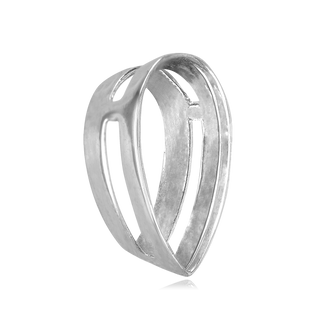 ITI NYC Pear Shape Tapered Bezels With Airline in Sterling Silver (3.00 x 1.75 mm - 13.50 x 9.00 mm)