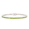 Tennis Bracelet with Peridot Colored CZ in Sterling Silver (2 mm - 4 mm)