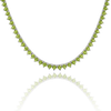 Tennis Necklace with Peridot Stones (August Birthstones) in 18K Gold (1.75 mm - 4.0 mm)