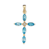 ITI NYC Marquise Cross Pendant with Light Blue Cubic Zirconia in Sterling Silver