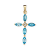 ITI NYC Marquise Cross Pendant with Light Blue Cubic Zirconia in Sterling Silver