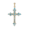 ITI NYC Trinity Cross Pendant with Light Blue Cubic Zirconia in Sterling Silver