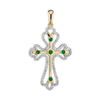 ITI NYC Trefoil Cross Pendant with Green Cubic Zirconia in Sterling Silver