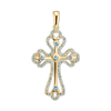 ITI NYC Trefoil Cross Pendant with Light Blue Cubic Zirconia in Sterling Silver