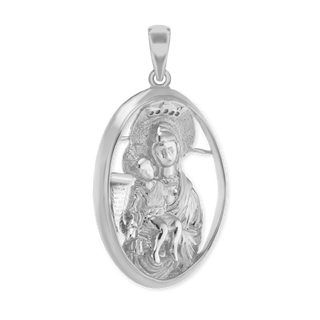 ITI NYC Madonna and Child Pendant Medallion in Sterling Silver