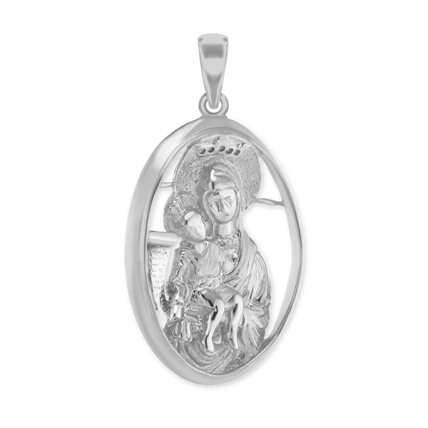 ITI NYC Madonna and Child Pendant Medallion in Sterling Silver