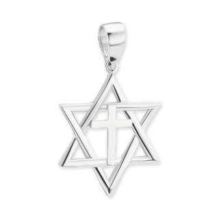 ITI NYC Star of David Pendant with Cross in Sterling Silver
