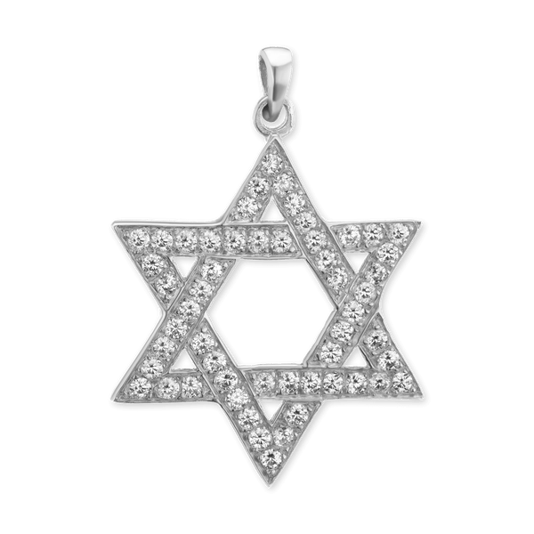 ITI NYC Star of David Pendant with Cubic Zirconia in Sterling Silver