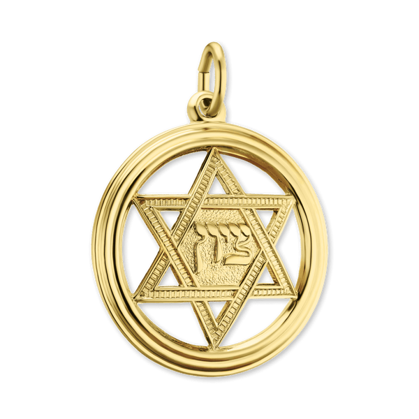 ITI NYC Star of David in Circle Pendant in 14K Gold