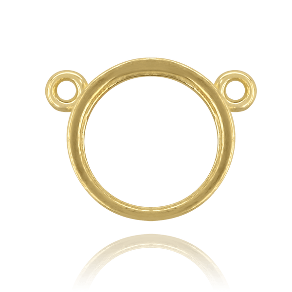 ITI NYC Round Bezel Pendants with Rings in 14K Gold (3.00 mm - 8.00 mm)