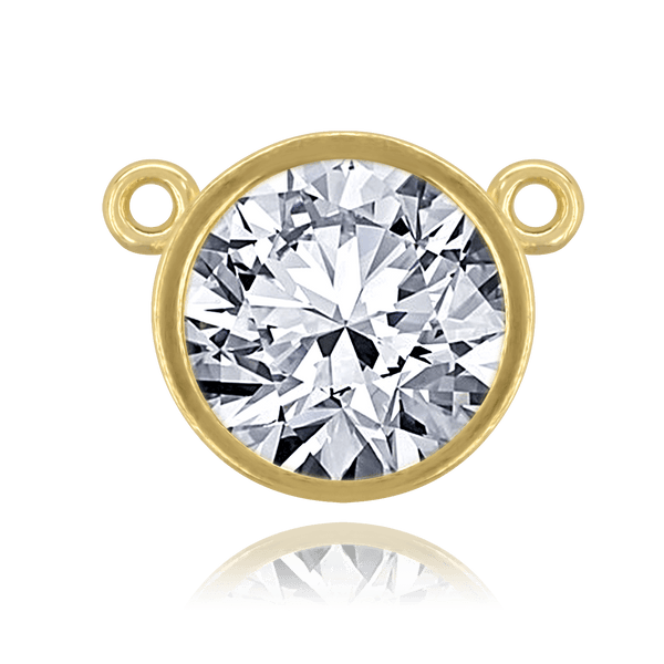 ITI NYC Round Bezel Pendants with Rings in 14K Gold (3.00 mm - 8.00 mm)