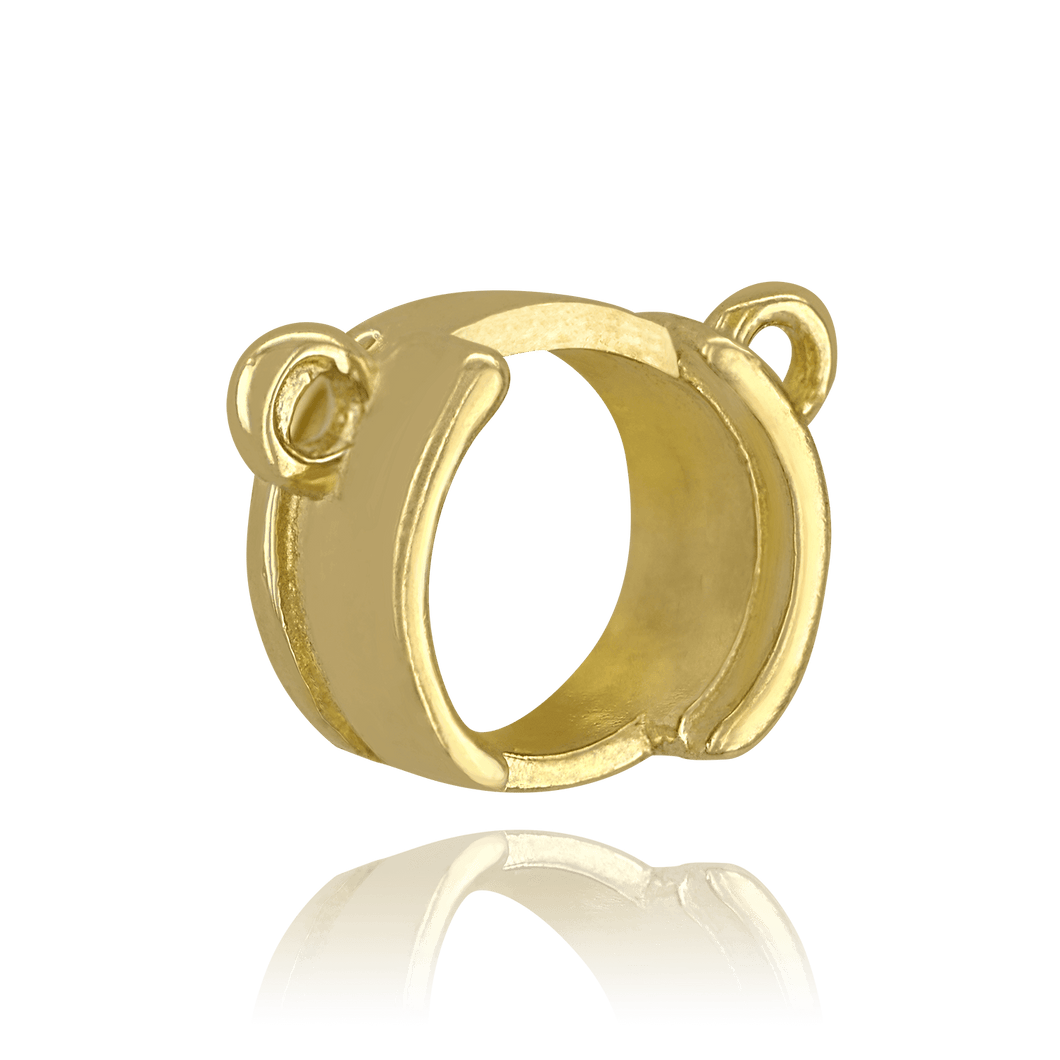 ITI NYC Round Half Bezel Pendants with Rings in 14K Gold (3.60 mm - 7.00 mm)