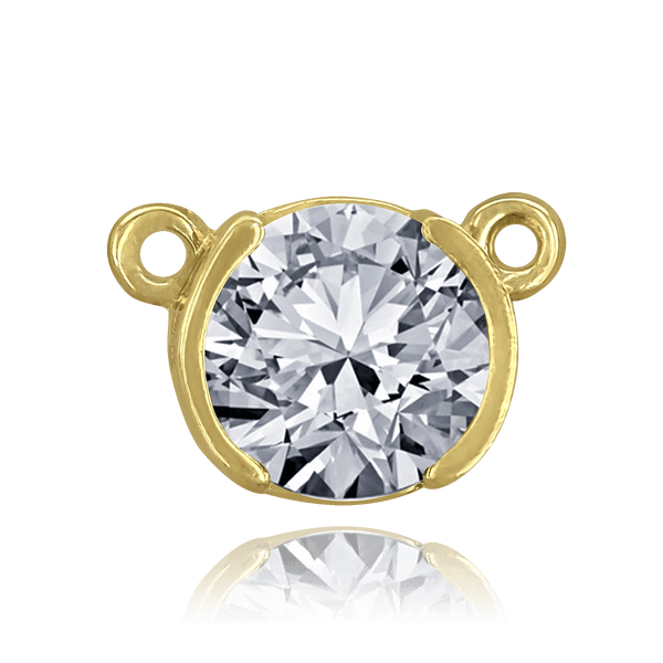 ITI NYC Round Half Bezel Pendants with Rings in 14K Gold (3.60 mm - 7.00 mm)