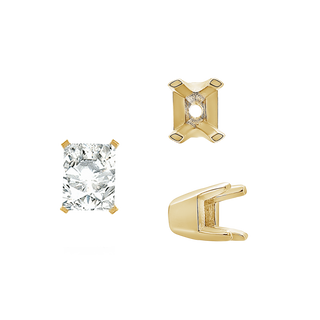 ITI NYC Four Prong Round V-Side Settings in 14K Gold (4.00 mm - 9.25 mm)