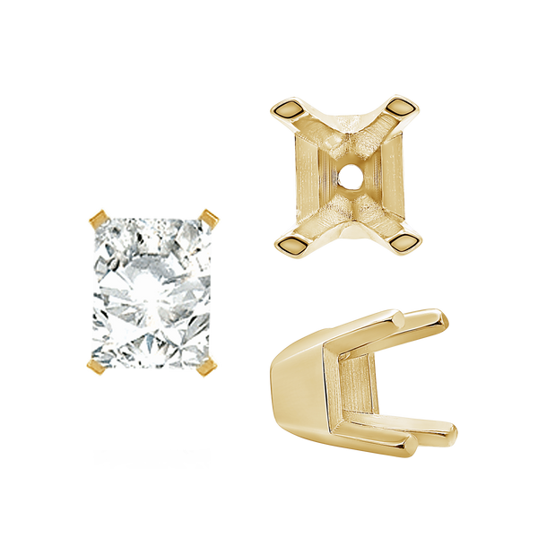 ITI NYC Round V-Side Settings in 14K Gold (4.00 mm - 9.25 mm)