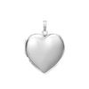 Plain Heart Locket in Sterling Silver with Optional Engraving (15 mm - 26 mm)