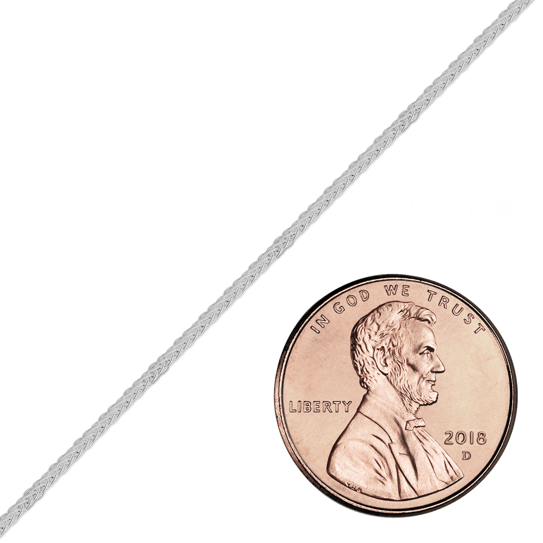 Bulk / Spooled Spiga Chain in Sterling Silver (1.00 mm)