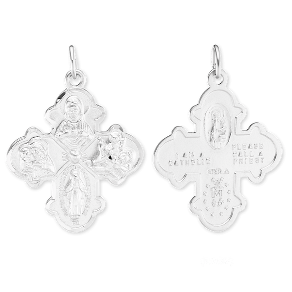 ITI NYC Double-Sided Four-Way Cross Pendant in Sterling Silver