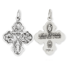 Load image into Gallery viewer, ITI NYC Double-Sided Four-Way Cross Pendant with Antique Finish in Sterling Silver
