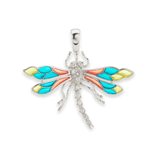 Load image into Gallery viewer, Dragonfly Charm with CZ's (41 x 45mm)
