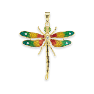 Dragonfly Charm with CZ (40 x 34 mm)