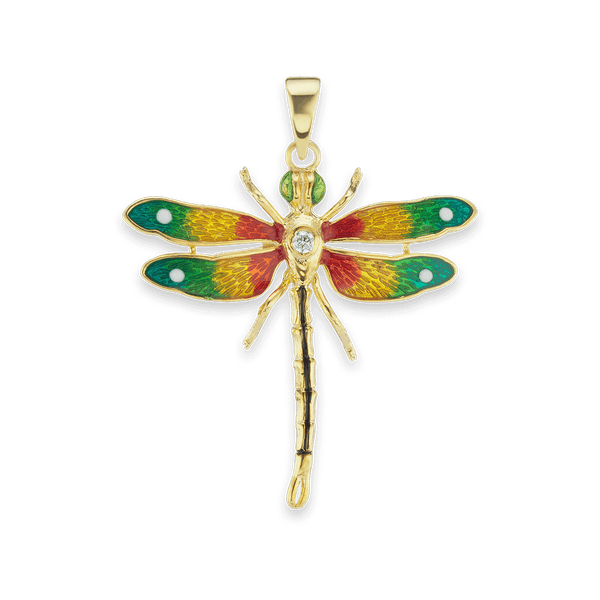 Dragonfly Charm with CZ (40 x 34 mm)