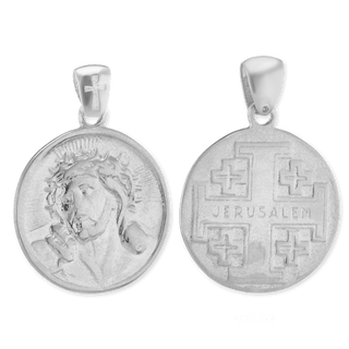 ITI NYC Double-Sided Jesus Christ Pendant Medallion in Sterling Silver