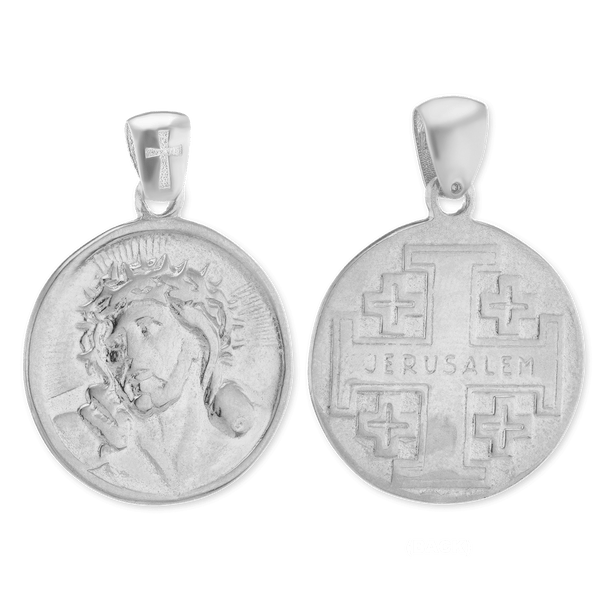 ITI NYC Double-Sided Jesus Christ Pendant Medallion in Sterling Silver