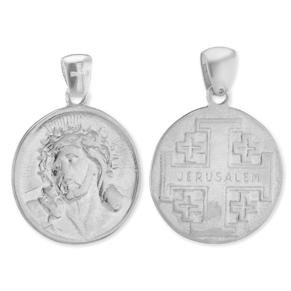 ITI NYC Double-Sided Jesus Christ Pendant Medallion in Sterling Silver